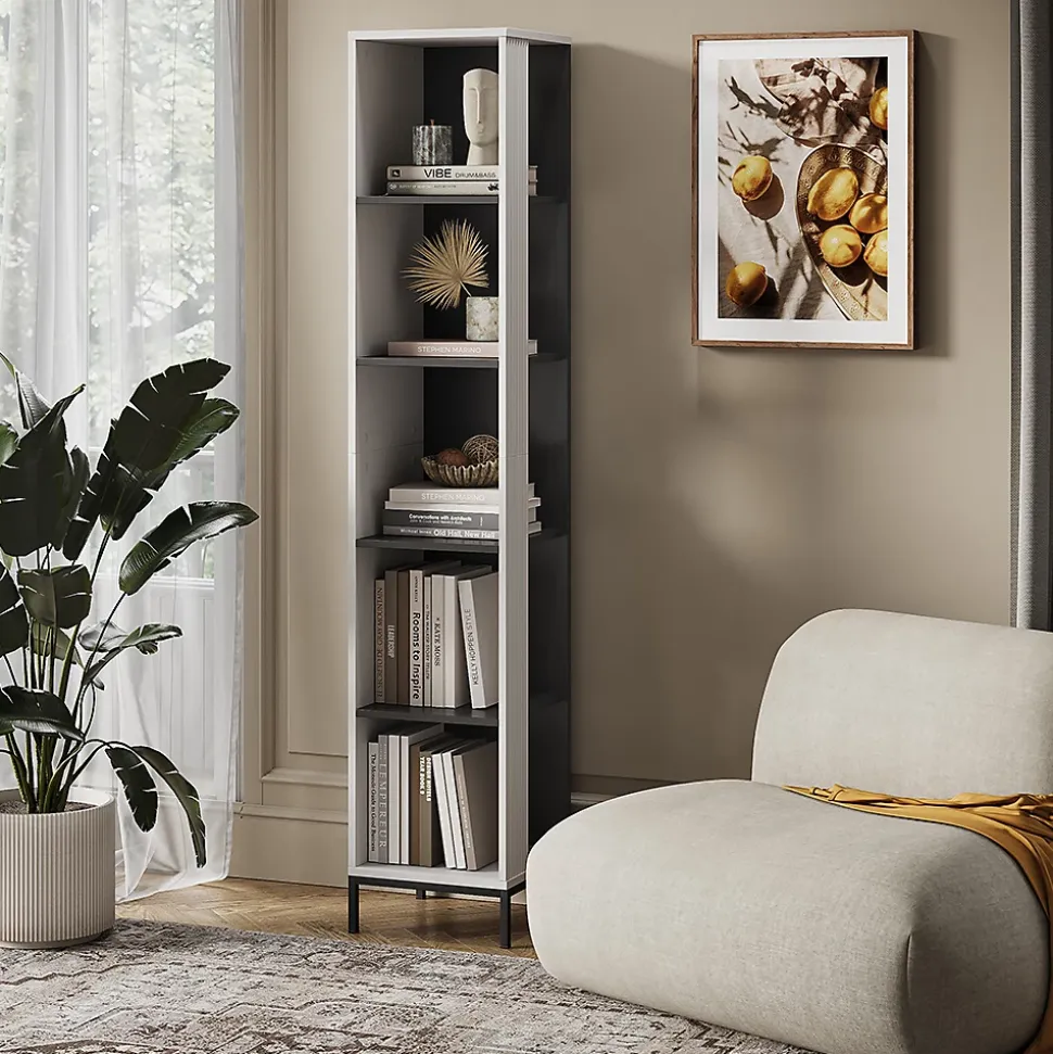 Vicco Bibliothèque Blanc 36x188cm avec 5 compartiments