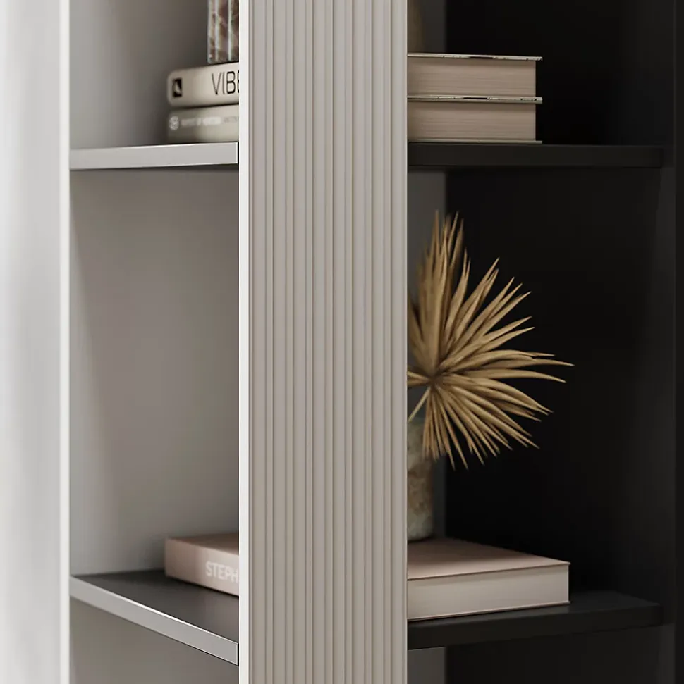 Vicco Bibliothèque Blanc 36x188cm avec 5 compartiments