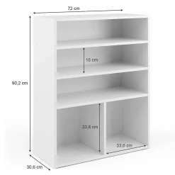 Vicco Bibliothèque Blanc 72x90.2cm 2 compartiments