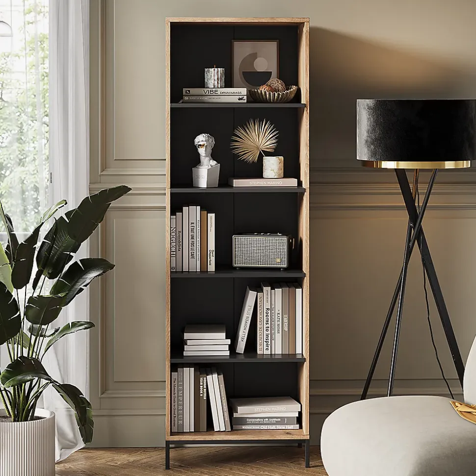 Vicco Bibliothèque Chêne Viking 60x180cm avec 5 compartiments