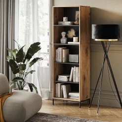 Vicco Bibliothèque Chêne Viking 60x180cm avec 5 compartiments