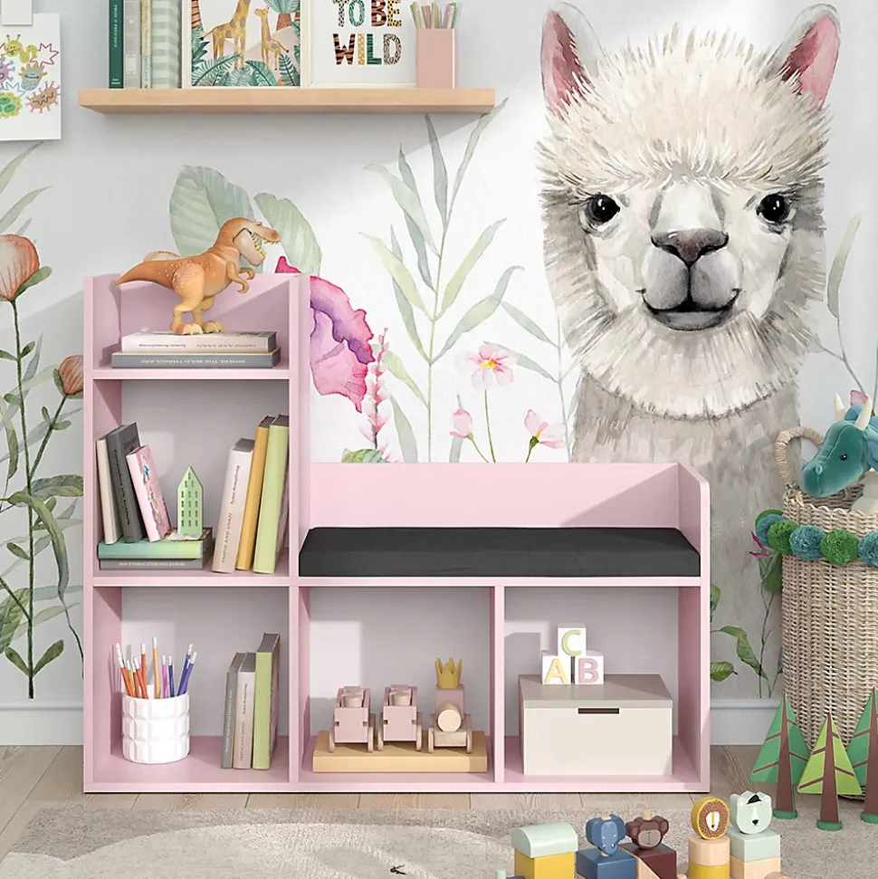 Vicco Bibliothèque enfant Rose 107.2x88.6cm sans boîtes pliantes