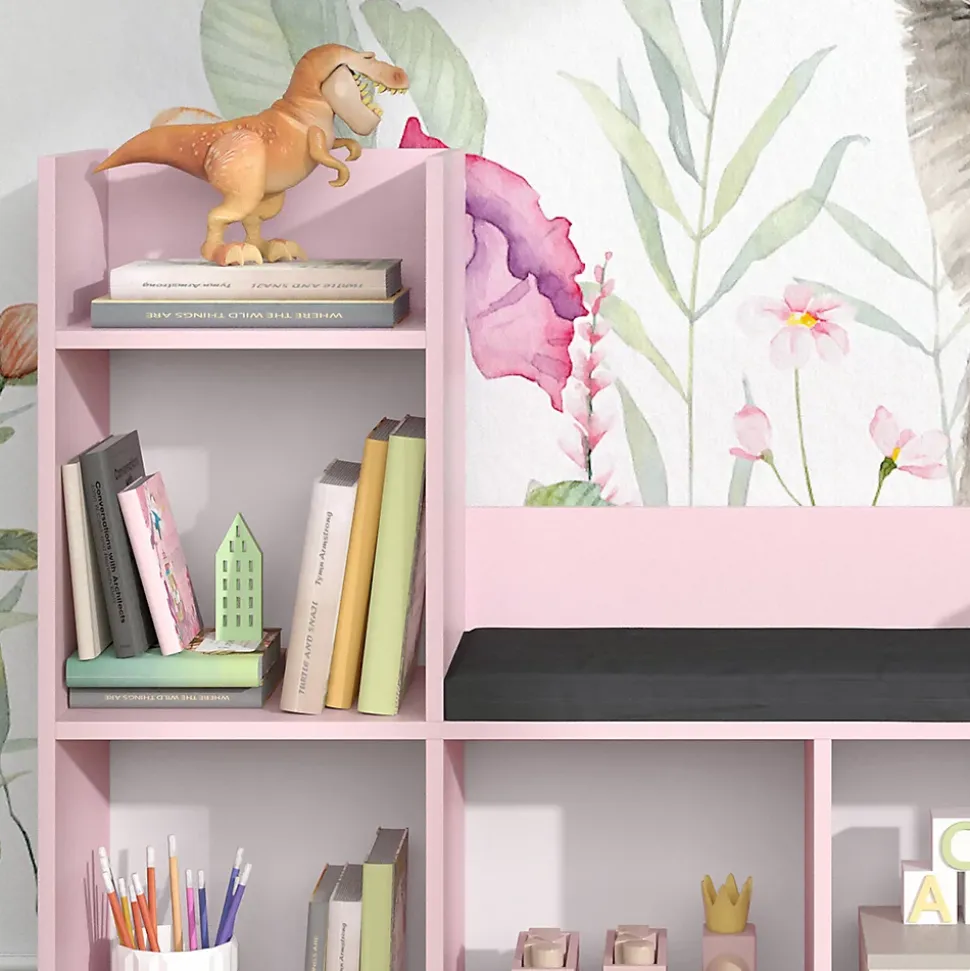 Vicco Bibliothèque enfant Rose 107.2x88.6cm sans boîtes pliantes