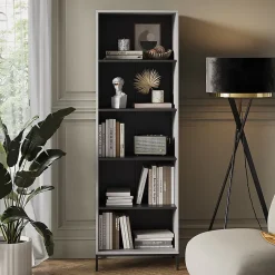 Vicco Bibliothèque Gris 60x180cm avec 5 compartiments