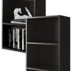 Vicco Bibliothèque Noir 40x132cm avec 5 compartiments