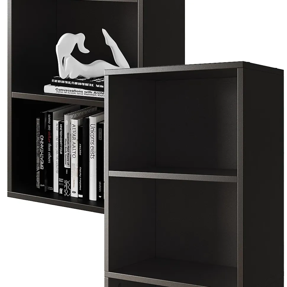Vicco Bibliothèque Noir 40x132cm avec 5 compartiments
