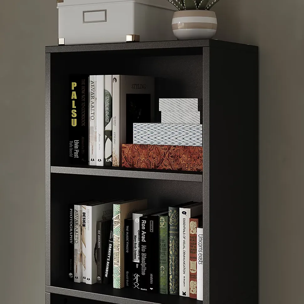 Vicco Bibliothèque Noir 40x132cm avec 5 compartiments