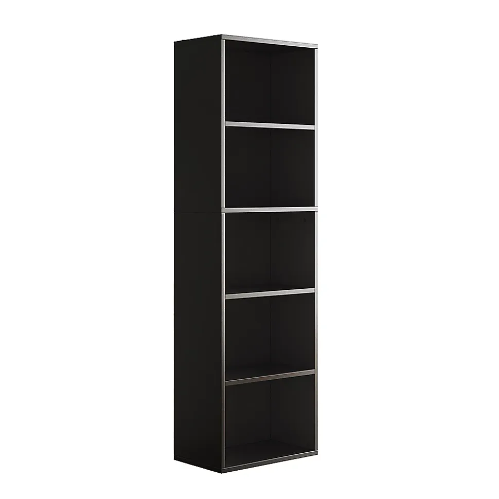 Vicco Bibliothèque Noir 40x132cm avec 5 compartiments