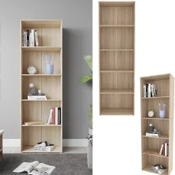 Vicco Bibliothèque Sonoma 60x190cm avec 5 compartiments