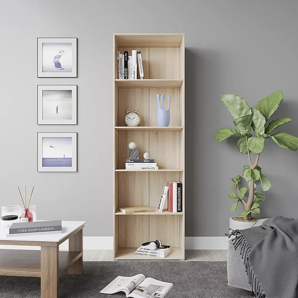 Vicco Bibliothèque Sonoma 60x190cm avec 5 compartiments