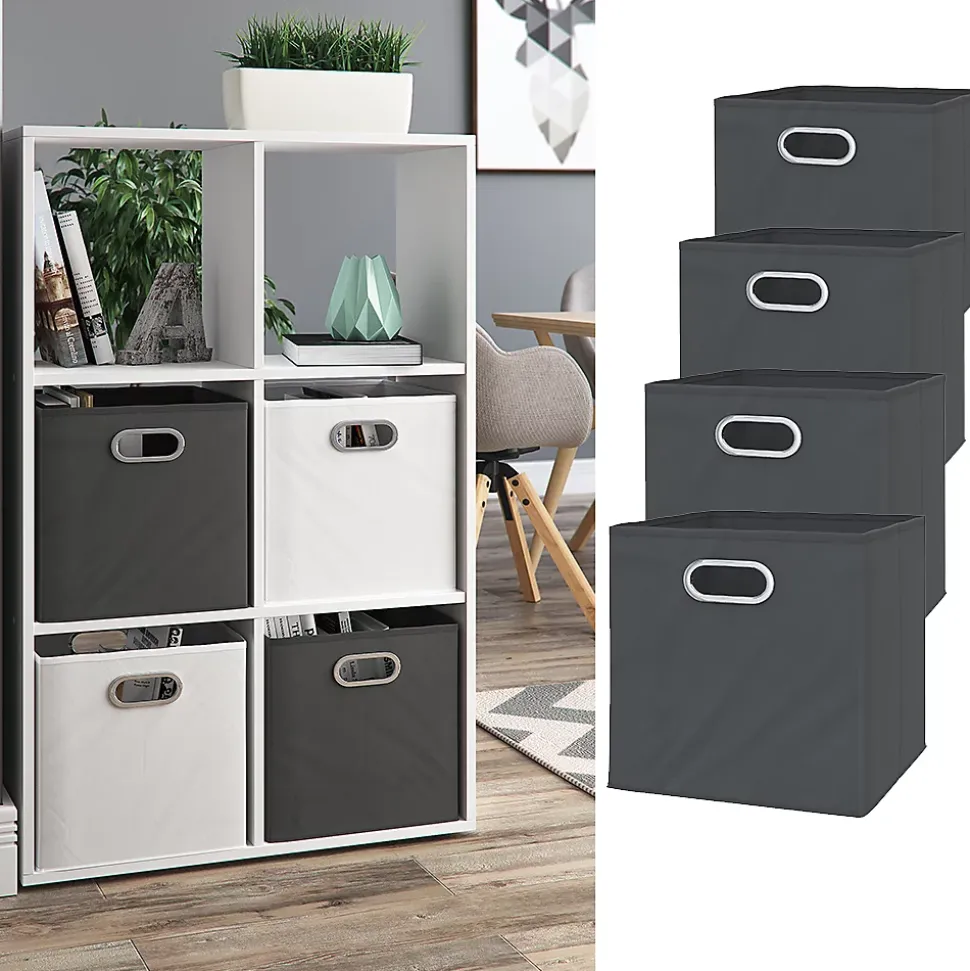 Vicco Boîte pliante Anthracite 30x30cm Lot de 4
