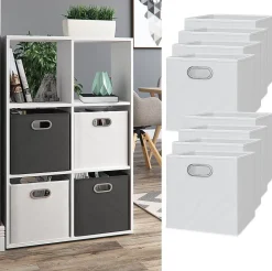 Vicco Boîte pliante Blanc 30x30cm Jeu de 8 pièces