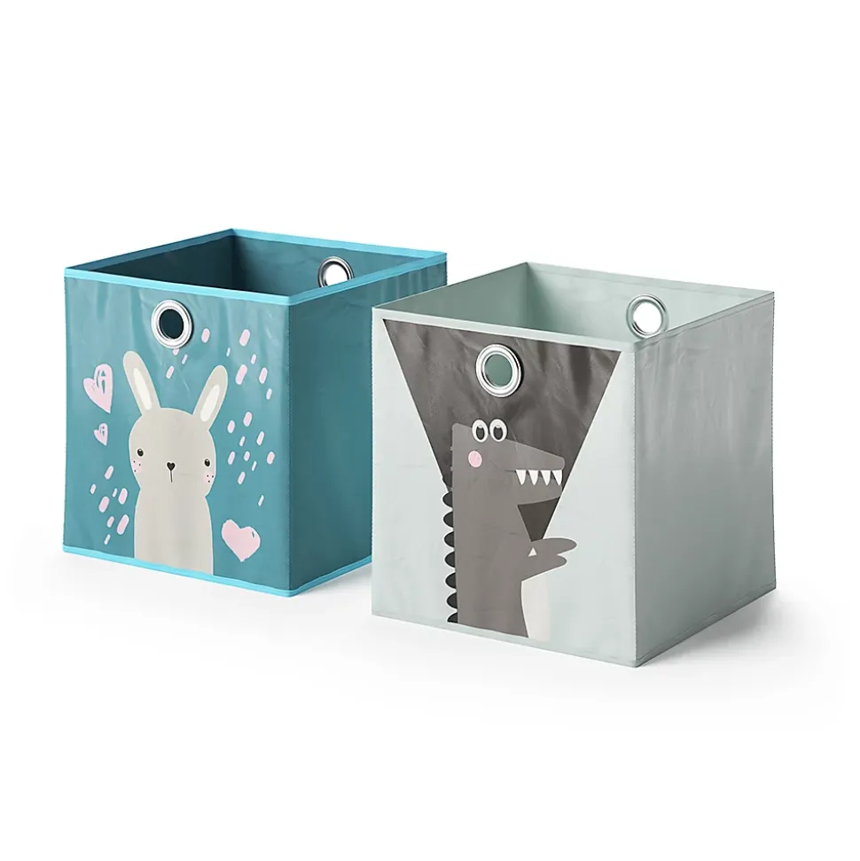 Vicco Boîte pliante Bleu-gris 30x30cm Lot de 2