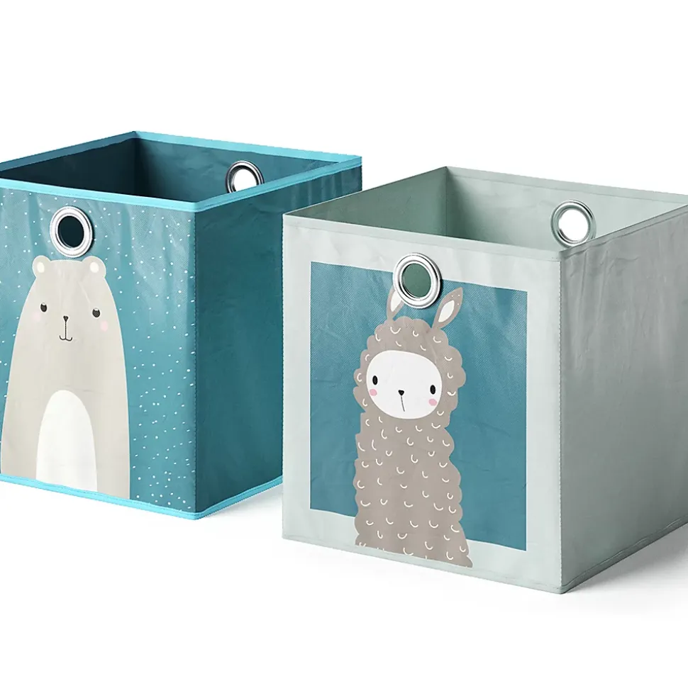 Vicco Boîte pliante Bleu-gris 30x30cm Lot de 2