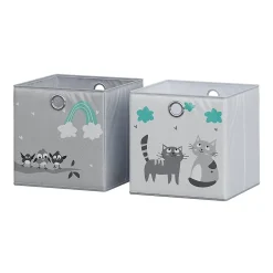 Vicco Boîte pliante Gris (chats et oiseaux) 30x30cm (motif chats & oiseaux)
