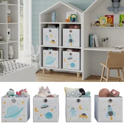 Vicco Boîte pliante Gris (espace) 30x30cm (motif univers)