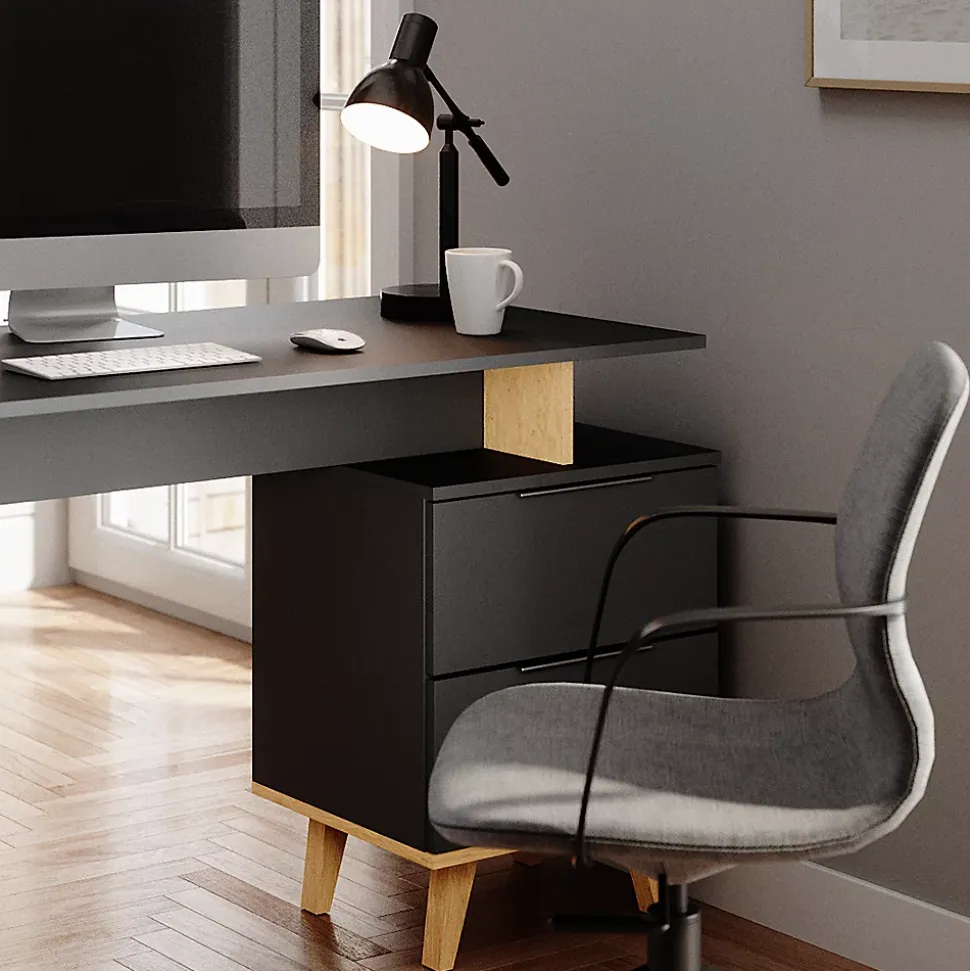 Vicco Bureau Anthracite 138x60cm avec tiroirs, L