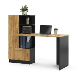 Vicco Bureau Anthracite/chêne doré 150x59cm