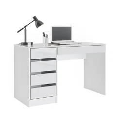 Vicco Bureau Blanc 55x120cm avec tiroirs