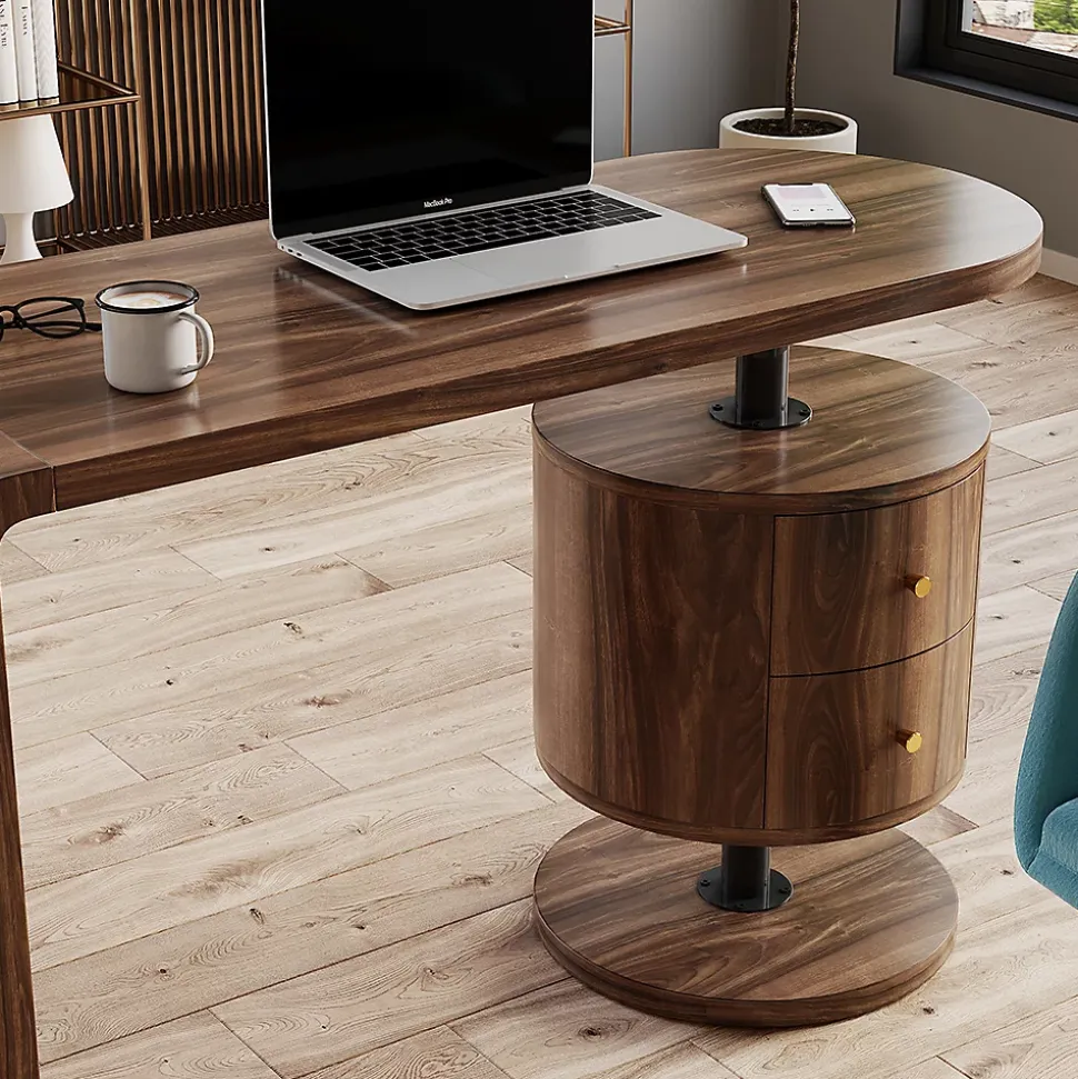 Vicco Bureau Chêne rustique 120x50cm avec 2 tiroirs