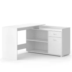 Vicco Bureau dangle Blanc 135x77cm avec tiroir