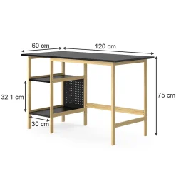 Vicco Bureau Noir 120 x 60 cm