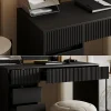 Vicco Bureau Noir 120x55cm avec 5 tiroirs