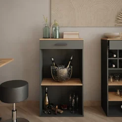 Vicco Casier à vin Chêne doré/anthracite 60x106cm