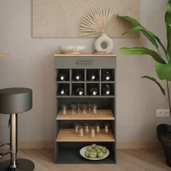 Vicco Casier à vin Chêne doré/anthracite 60x106cm