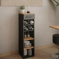 Vicco Casier à vin Chêne doré/anthracite 30x106cm