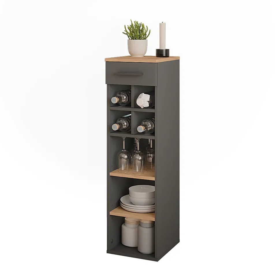 Vicco Casier à vin Chêne doré/anthracite 30x106cm