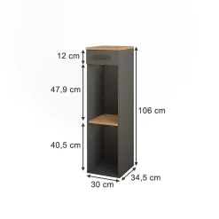Vicco Casier à vin Chêne doré/anthracite 30x106cm