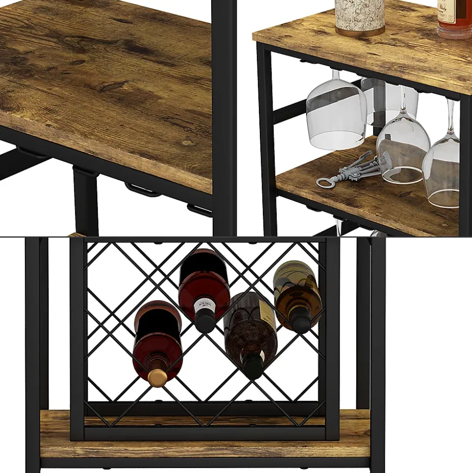 Vicco casier à vin Chêne rustique 50x100cm avec porte-verre