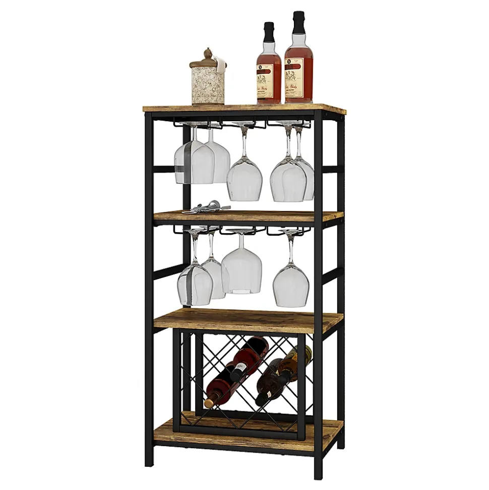 Vicco casier à vin Chêne rustique 50x100cm avec porte-verre