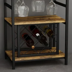 Vicco casier à vin Chêne rustique 50x100cm avec porte-verre