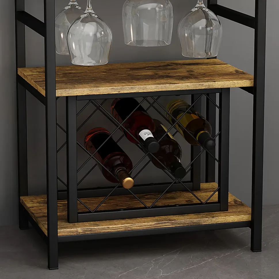 Vicco casier à vin Chêne rustique 50x100cm avec porte-verre