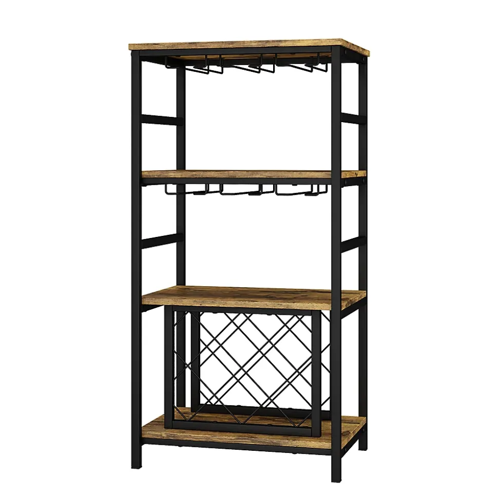 Vicco casier à vin Chêne rustique 50x100cm avec porte-verre