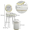 Vicco Coiffeuse Blanc 60cm avec miroir LED en 3 tons de blanc, variateur de lumière