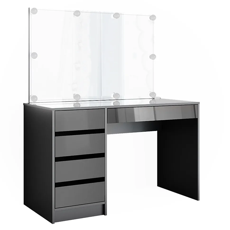 Vicco Coiffeuse Anthracite 55cm avec éclairage LED