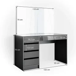 Vicco Coiffeuse Anthracite 55cm