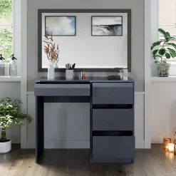 Vicco Coiffeuse Anthracite 40cm avec 4 tiroirs