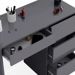 Vicco Coiffeuse Anthracite 40cm avec 4 tiroirs