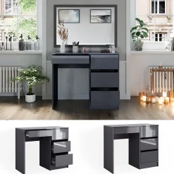 Vicco Coiffeuse Anthracite 40cm avec 4 tiroirs