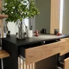 Vicco Coiffeuse Anthracite/chêne doré 90cm avec miroir