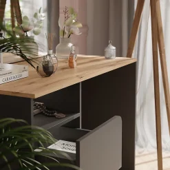 Vicco Coiffeuse Anthracite/Artisan 110cm avec miroir