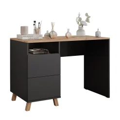 Vicco Coiffeuse Anthracite/Artisan 110cm avec tiroirs