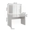 Vicco Coiffeuse blanc brillant/blanc 110cm avec miroir LED