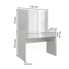Vicco Coiffeuse blanc brillant/blanc 110cm avec miroir