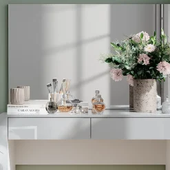 Vicco Coiffeuse blanc brillant/blanc 110cm avec miroir