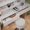 Vicco Coiffeuse Blanc 120cm avec tabouret
